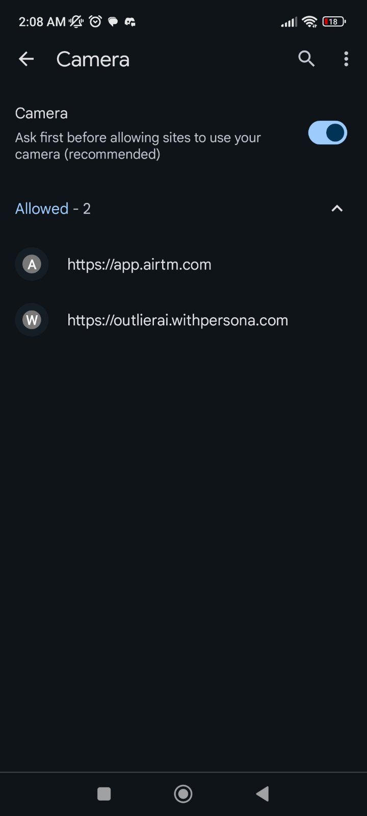 Manage camera permission for app.apruv.io